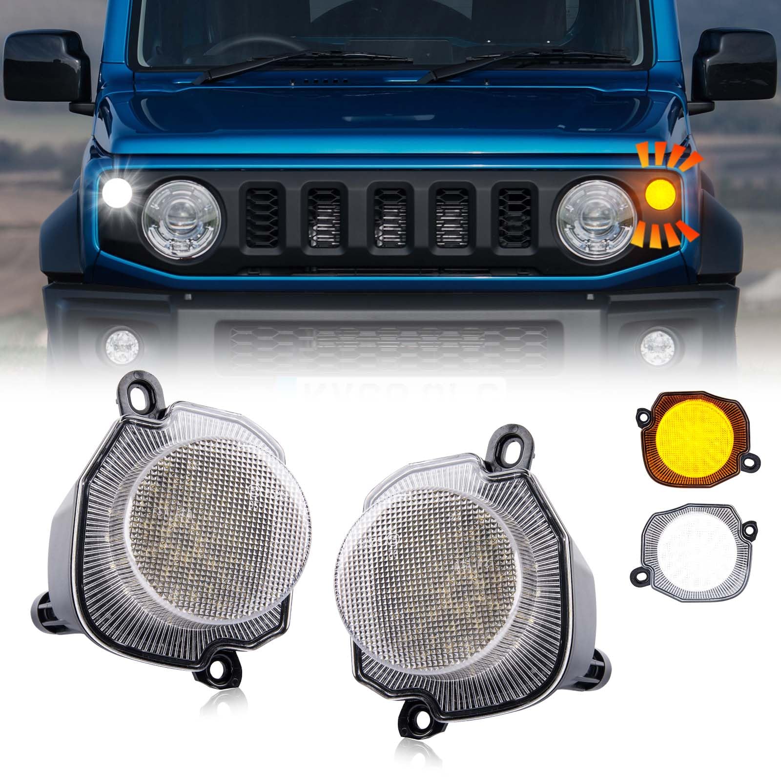 

POPMOTORZ Jimny Sierra JB64 JB74 Front Lamp Gon High Hyperflash with Designed Specifically for Jimny Sierra Front Turn Clear Lens Parts, Reflector,