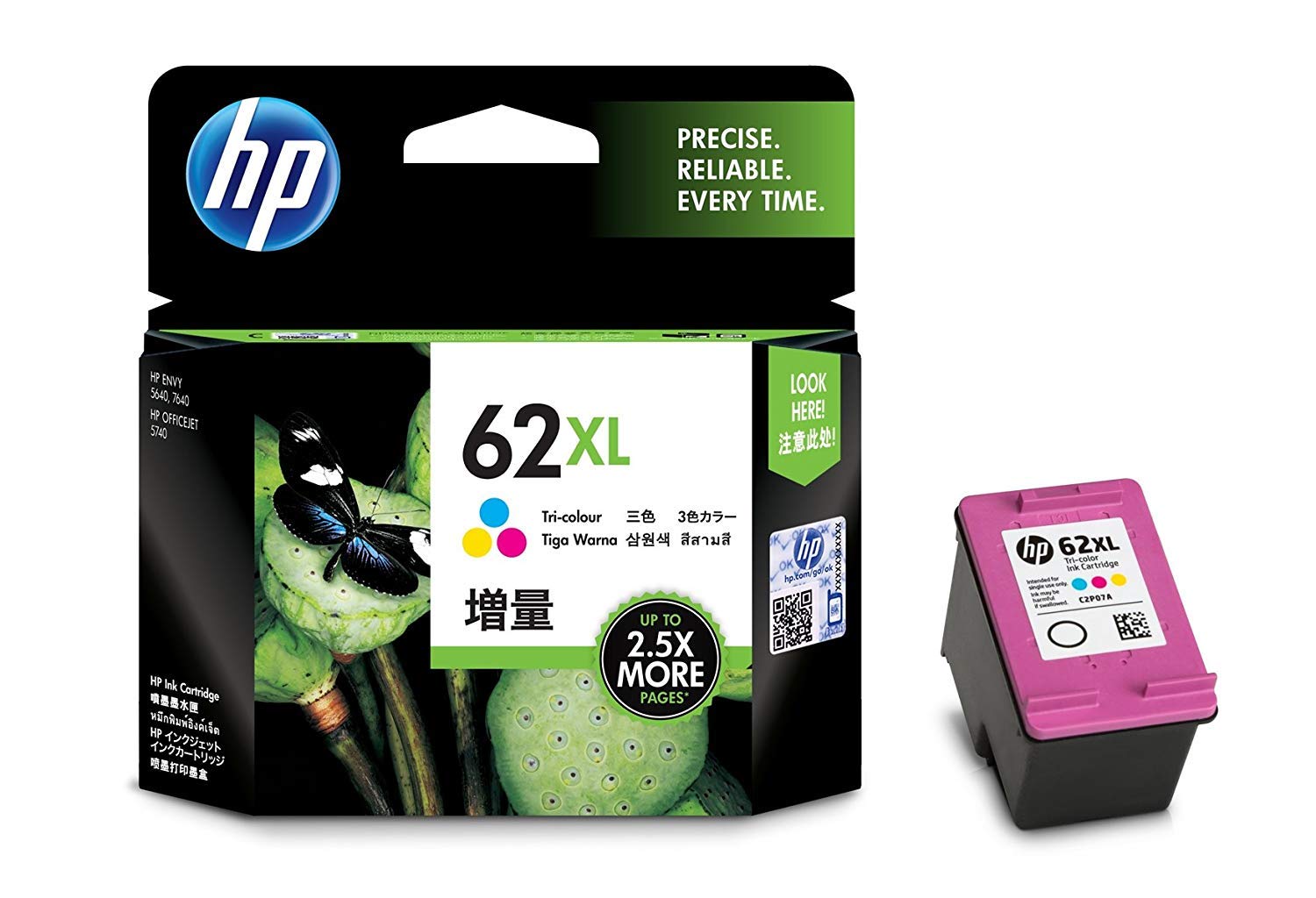 

HP 62XL ink cartridge color (increase)