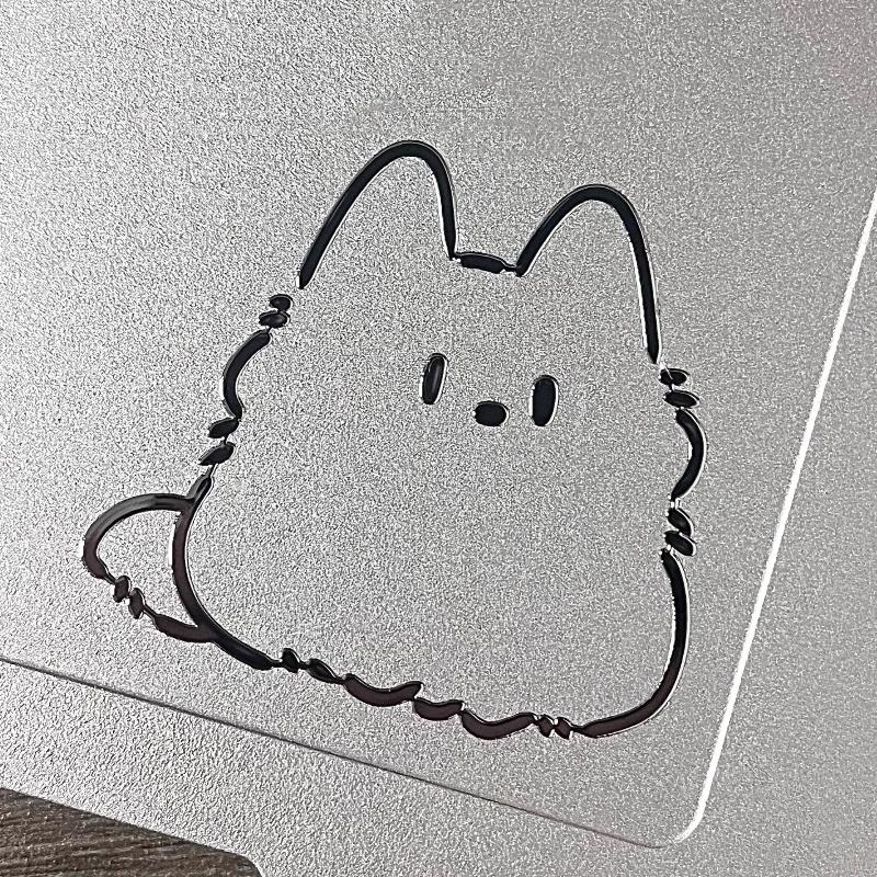 Waterproof 3D Metal Stickers With Girl And Cat Cartoon Characters For Phone Laptop DIY Decoration Creative Aesthetic Style