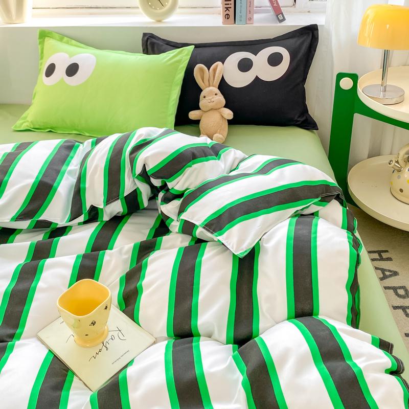 Nordic Sling Bed 150 Bedding Sets Stripes Duvet Cover Set Quilt Cover Bed Sheet Quilt Sets Queen Size INS Blogger Comforter Sets