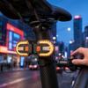 Yousheng Bicycle Turn Tail Light with Remote Control, IPX6 Waterproof 5 Modes Bike Rear Warning Light, Rechargeable Dual LED Split Taillight for Road,