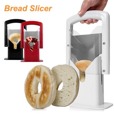 Affettatrice Manuale per Pane Tostato Taglia Bagel in Acciaio Inossidabile con Manico di Sicurezza Utensili da Forno Pasticceria Accessori da Cucina