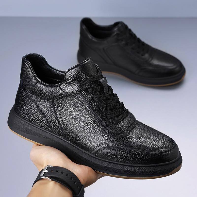 The first layer of cowhide winter new men's casual shoes genuine leather velvet thermal cotton shoes men's trendy leather shoes men's shoes soft