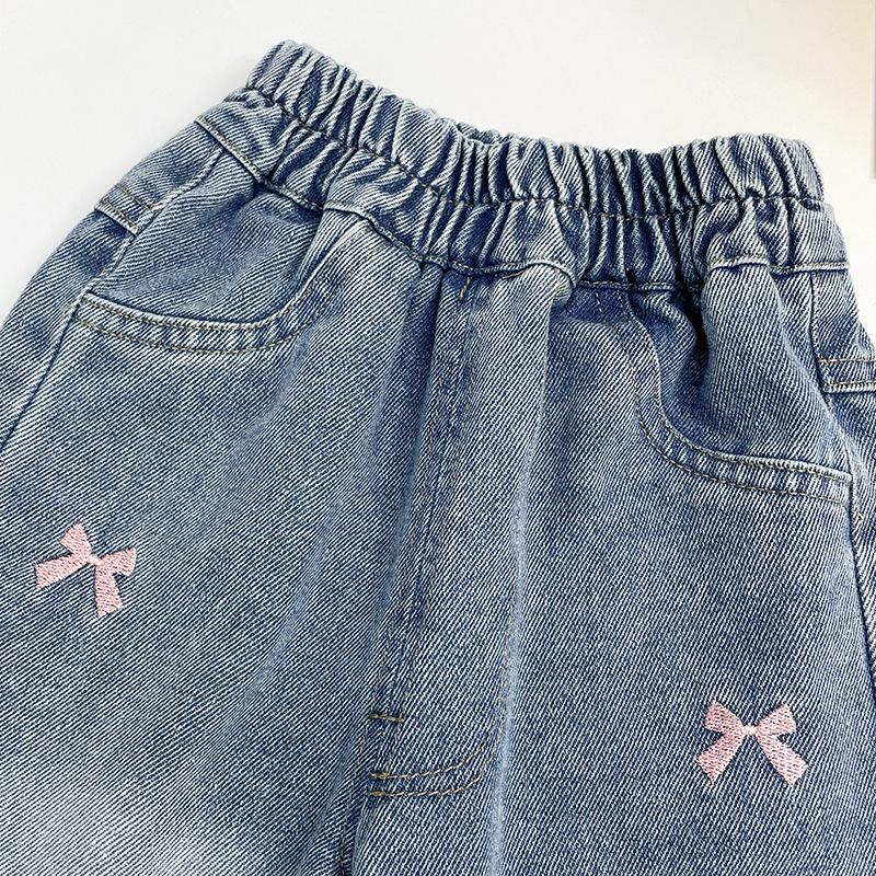 Jeans de Pierna Ancha de Denim Suave para Niñas - Novedad Primavera 2026