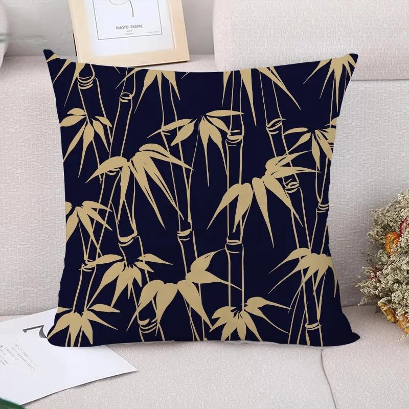 Bamboo Pattern Decorative Pillowcase Living Room Office Home Pillowcase Car Ornaments