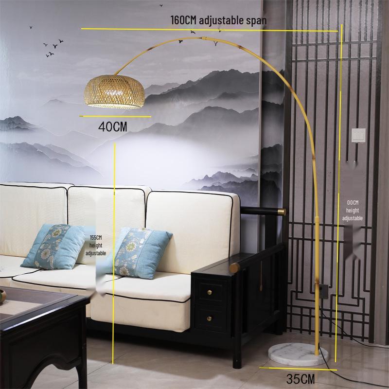 Wabi-Sabi Retro Zen Floor Lamp for Living Room, Study, or Bedroom