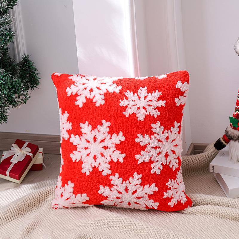 Simple Christmas Snowflake Pillow Creative Pillow Cover Holiday Living Room Bedside Pillow Set Accessories