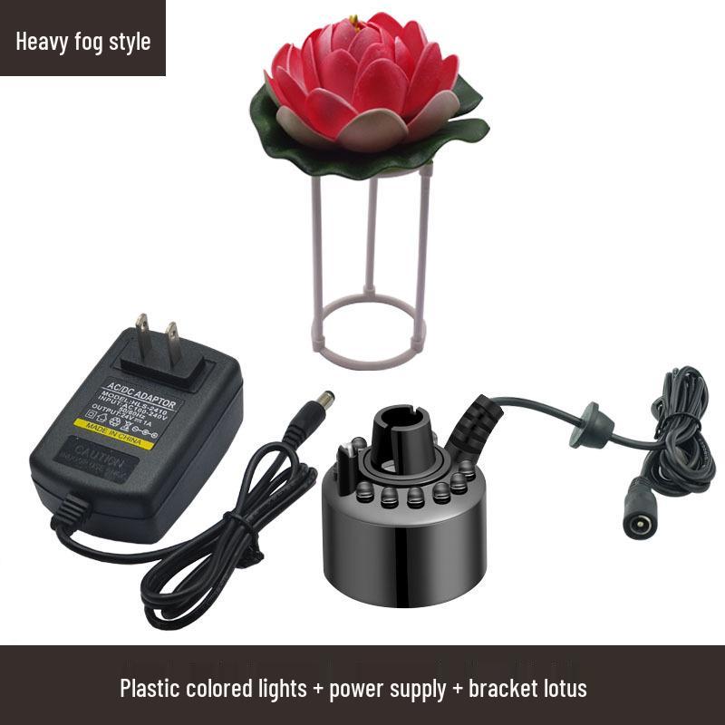 Colorful Lights 24V Fog Maker with Large Mist Output and Water Shortage Auto-Off for Aquariums and Rockeries