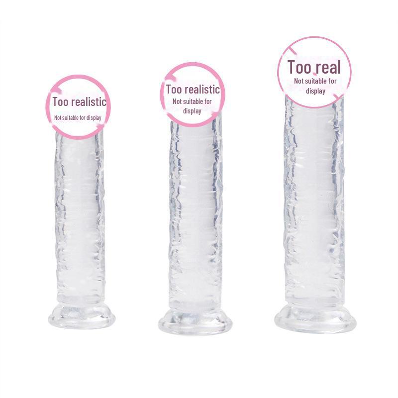 Transparent Silicone Crystal Eggless Dildo - Available in Large, Medium, and Small Sizes