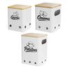3 Pieces Garlic Storage Bin Kitchen Canisters Set Potato Onion Metal Vegetable Tins