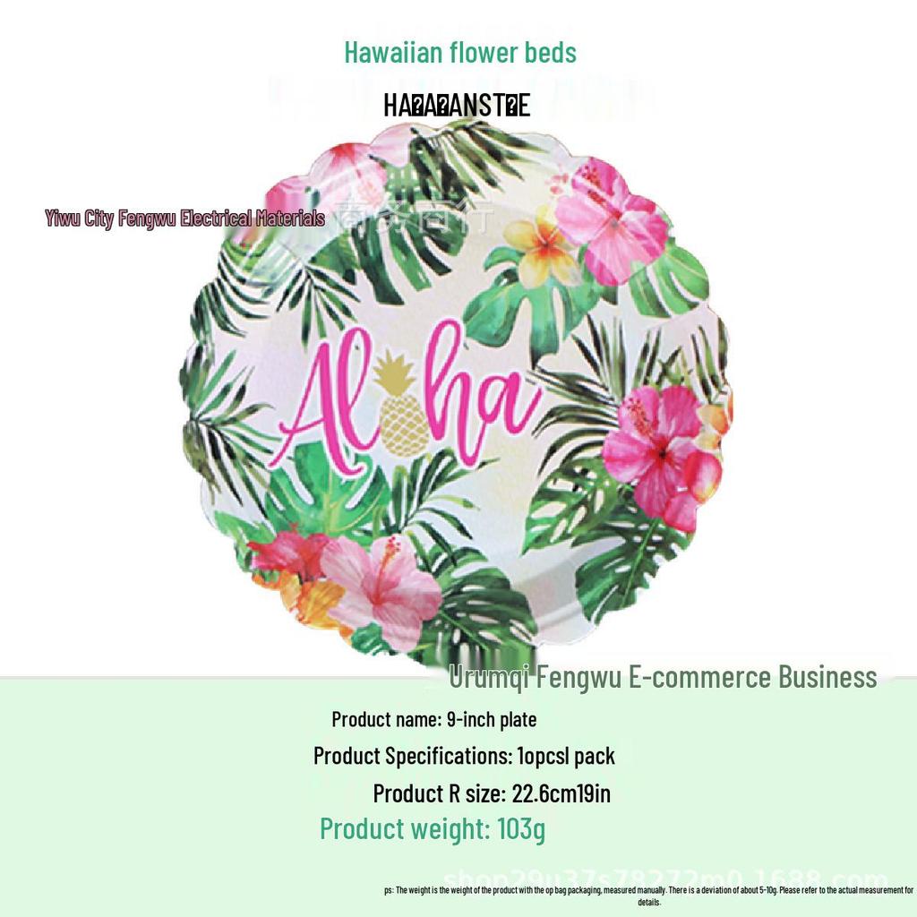 Hawaiian Party Napkins: Summer Palm Leaf & Flamingo Design
