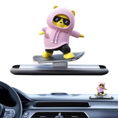 Patonde Bear Dashboard Decoration, Skateboard Bear Car Decor - Link Cute Dashboard Decor |