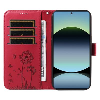 For Xiaomi Poco M6 Pro 4G/Xiaomi Redmi Note 14S 4G/Xiaomi Redmi Note 13 Pro 4G Leather Wallet Case with Strap Dandelion Imprint Phone Stand Cover