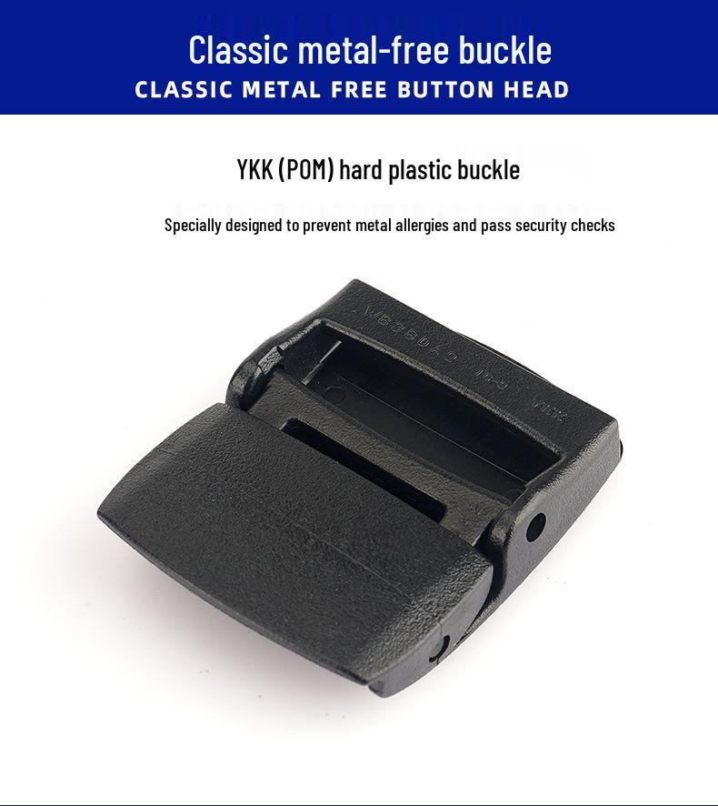 Genuine YKK Buckle: Metal-Free Nylon Elastic Belt - Lightweight Woven Canvas Military Training Belt