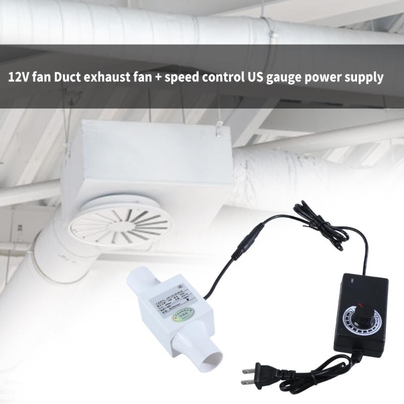 Inline Duct Fan with Variable Speed Controller 12V Ventilation Exhaust Fan Pipe Fan for Air Heating Cooling Booster