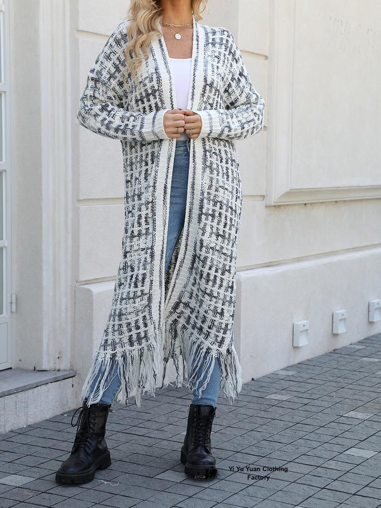 New Spring Arrivals Oversized Ruffled Long Cardigan Sweater Women's  Fashion