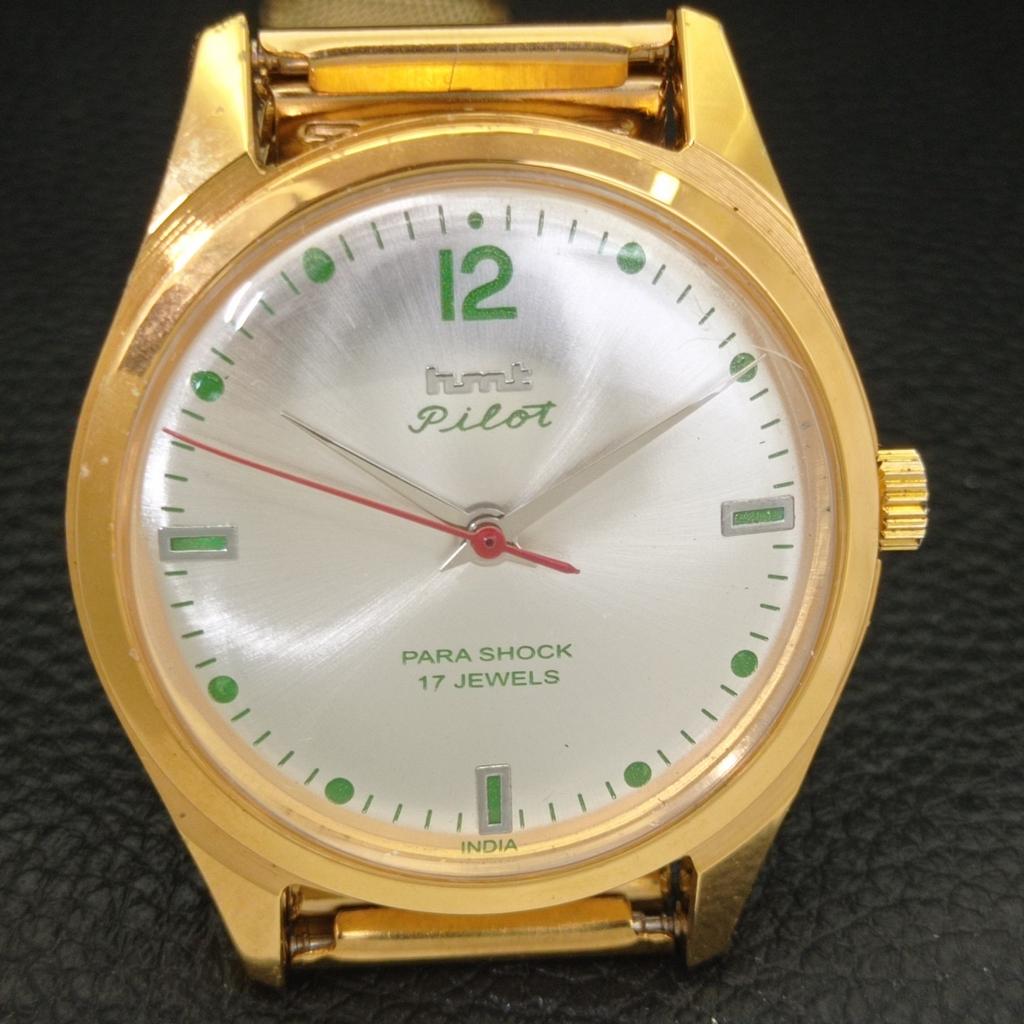 HMT PILOT HAND-WINDING VINTAGE INDIAN MENS SILVER COLOR DIAL WATCH A702074-5 R208-a702074