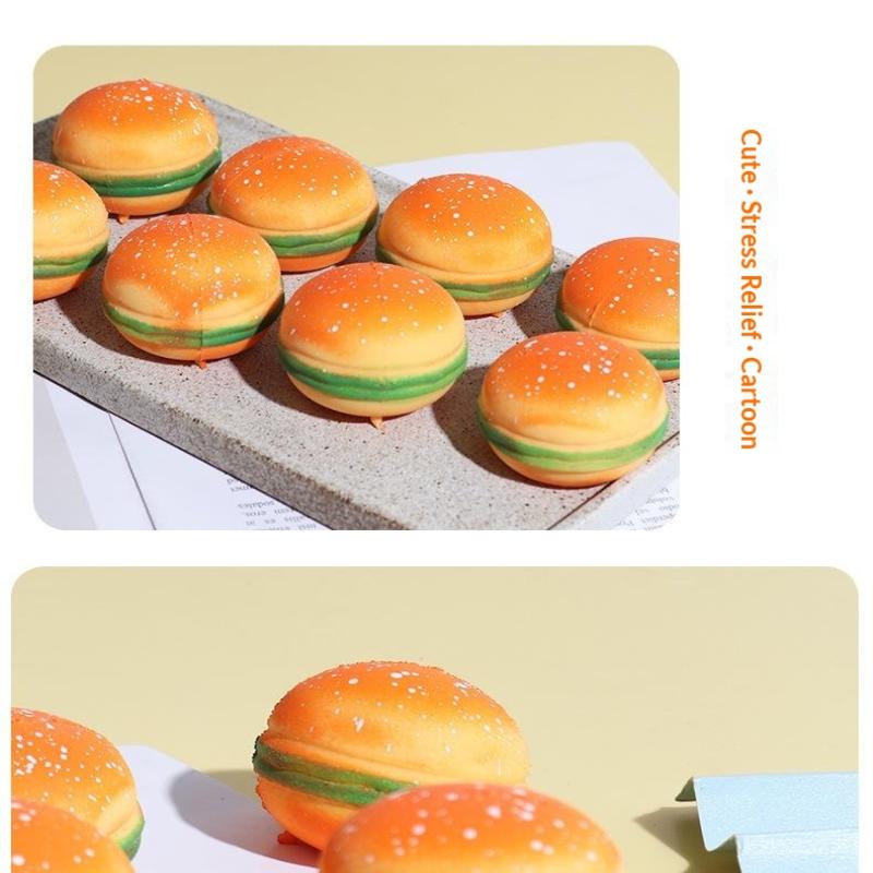 Quetschiger Hamburger Stressball Autismus Sensorisches Spielzeug Stress Angst Linderung Fidget Spielzeug Kneten Dekompression Spielzeug