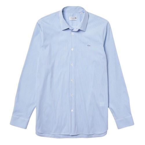 Lacoste Men's Striped Poplin Stretch Slim Shirt