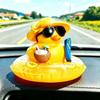 Plastic Cartoon Milk Tea Shop Little Yellow Duck Decor For Car Dashboard Display