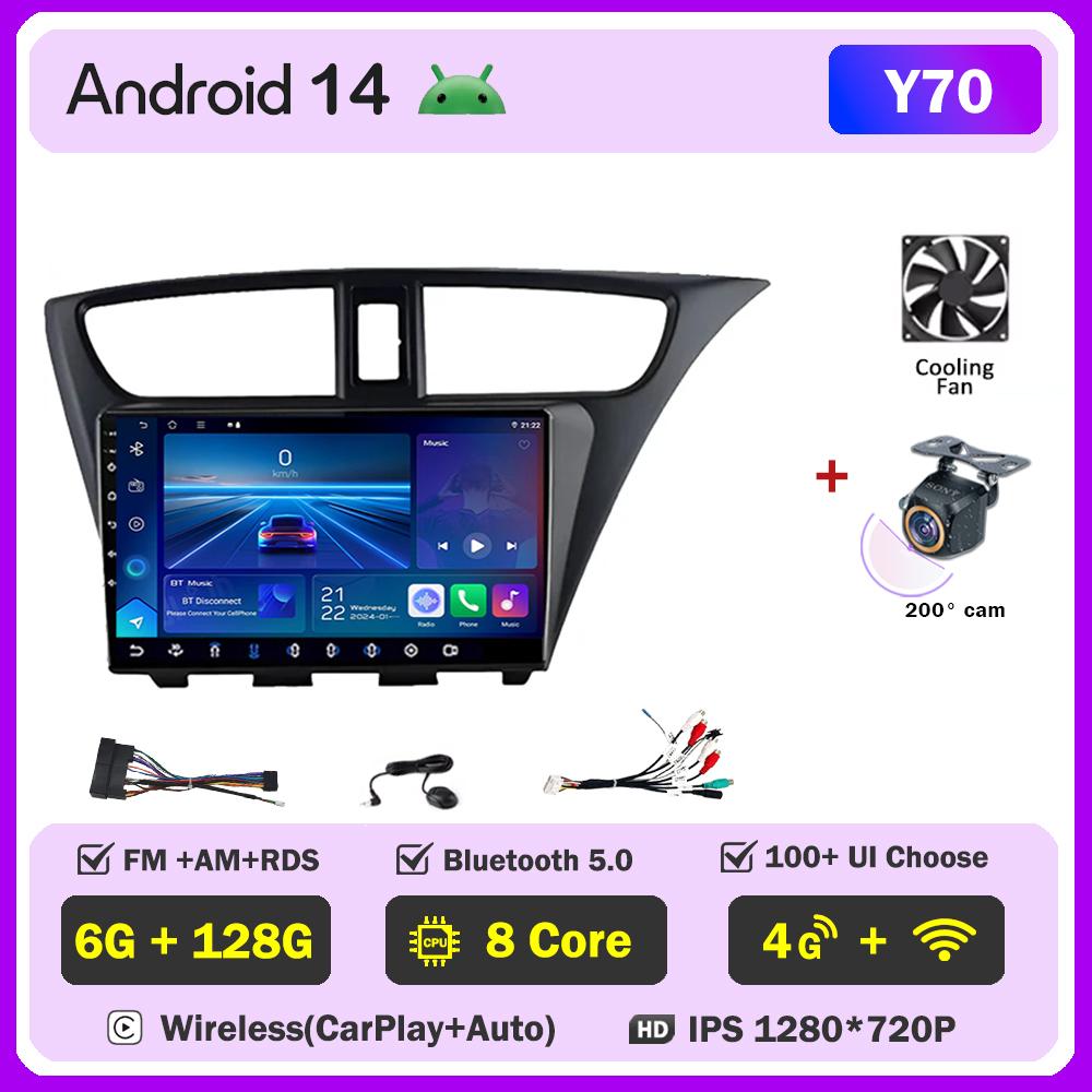 For Honda Civic 9 FK FB 2012 - 2017 Car Radio Player Car Carplay Screen Autoradio Mirr 4G or Link Car Intelligent Systems 8 Core