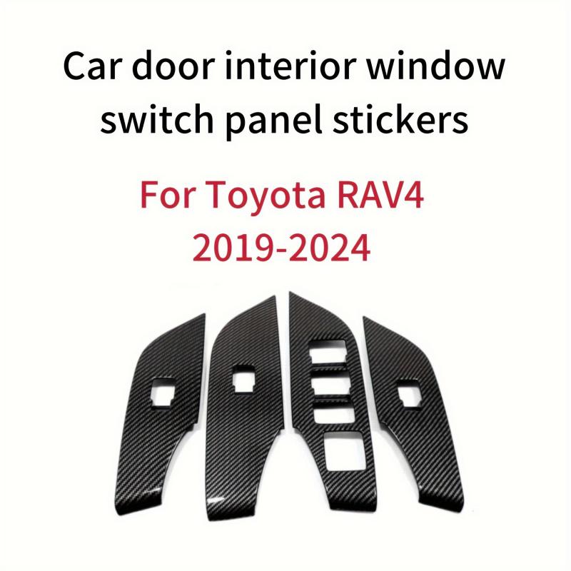 Suitable for ToyotaRAV4 2019-2026Carbon fiber interior door and window control panel cover trimLatch switch decorationNo Battery
