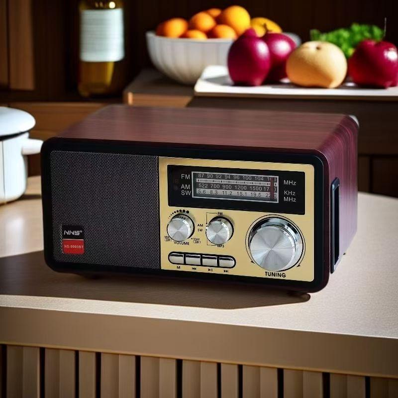 Hifi Bluetooth Speaker V5.4 Sound Retro Gramophone Style Radio 3-Band FM/AM/SW Radio Support TF Card/USB Fashion Design