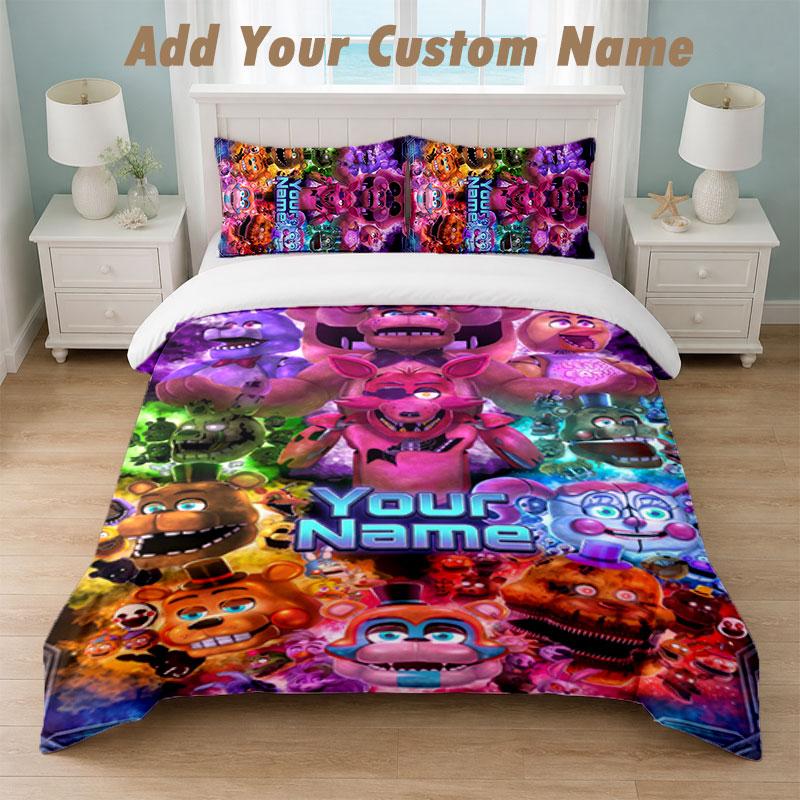Bedding Set 1 Duvet Cover 2 Pillowcases Five Nights At Freddy’s Print Soft Bed Linen Bedroom Decor