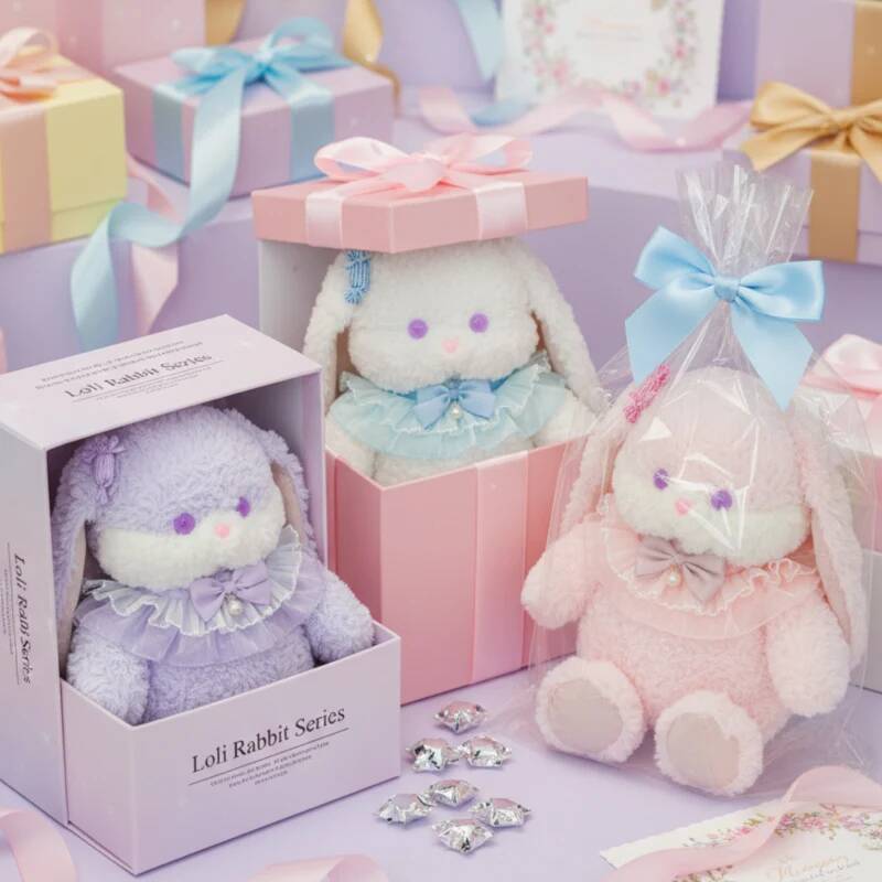 43cm Girlish Heart Rabbit Plush Doll Running Series Plush Toy Lolita Rabbit Stuffed Animal Doll Kid Companion Doll Gift