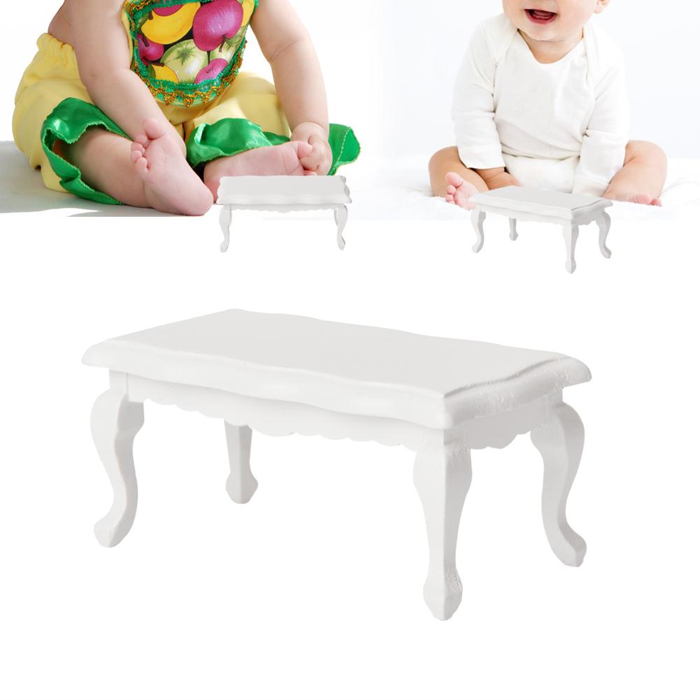 Miniature End Table Model Furniture for 1Celsius12 Doll House Accessories (White)