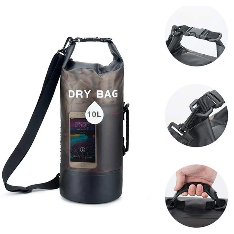 Outdoor Dry Bag Beach Bag, Waterproof Bucket Bag, Transparent Pvc Waterproof Bucket Bag, Drifting Waterproof Bag Swimming Bag
