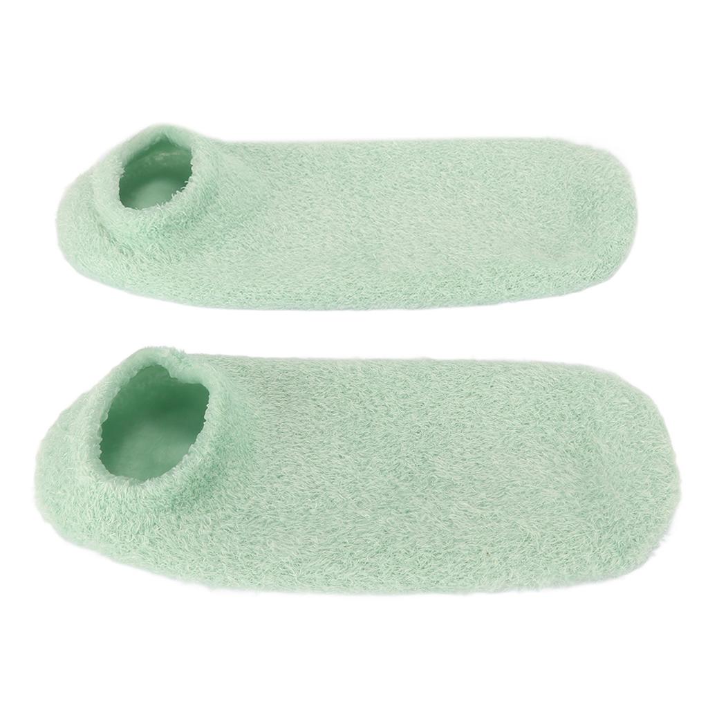 Foot Care Socks Moisturizing Remove Cracked Skin Prevent Slip Reusable Foot Gel Mask Green
