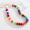 1Pcs Chunky Summer Beach Statement Jewelry Gifts Boho Colorful Acrylic Beaded Choker Necklace For Women