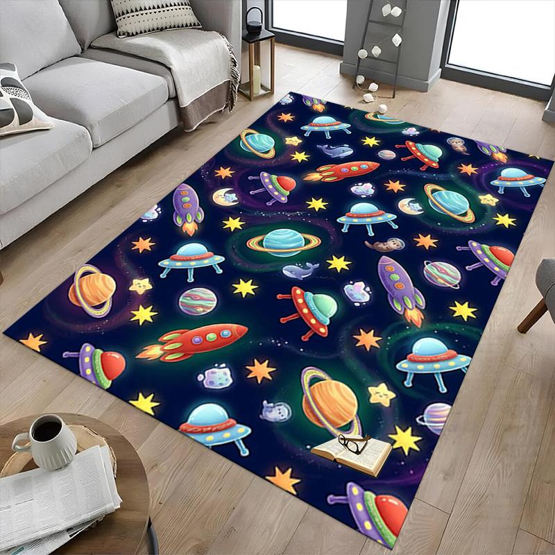 1PC space planets Non-Slip Floor Carpet Compatible for Office&Living Room&Bedroom&Dining room - Soft & Pattern-G0349