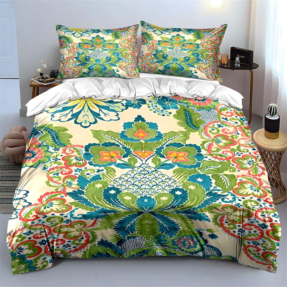 Floral and Paisley Motifs. Bedding Sets Duvet Cover Sets Duvet Covers Pillowcases(1 * Duvet Cover 2 * Pillowcases, Without Duvet Insert)