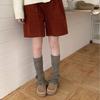 Women's Japanese-Style Warm Knitted Leg Warmers - Grey Retro Half-Leg, Sweet Milk White Knee-High - Perfect for Autumn/Winter.