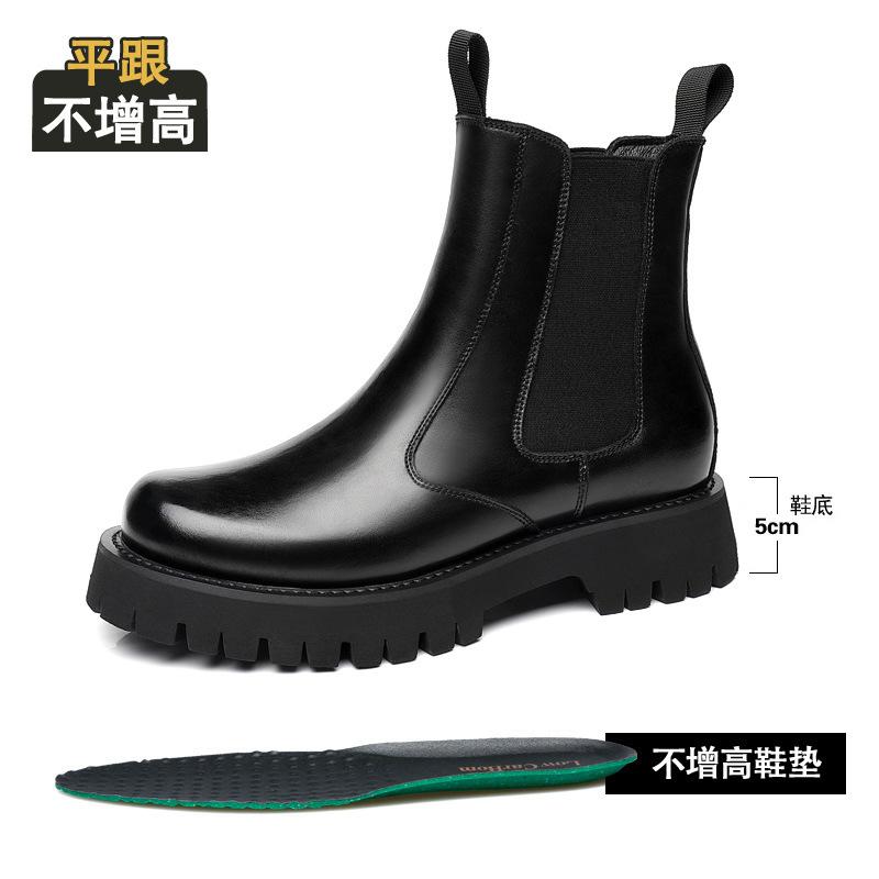 

Зимние новые бархатные хлопковые ботинки Мартин мужские средней и высокой посадки кожаные ботинки мужские на платформе кожаные ботинки с голенищем ботинки Челси хлопковые ботинки 44