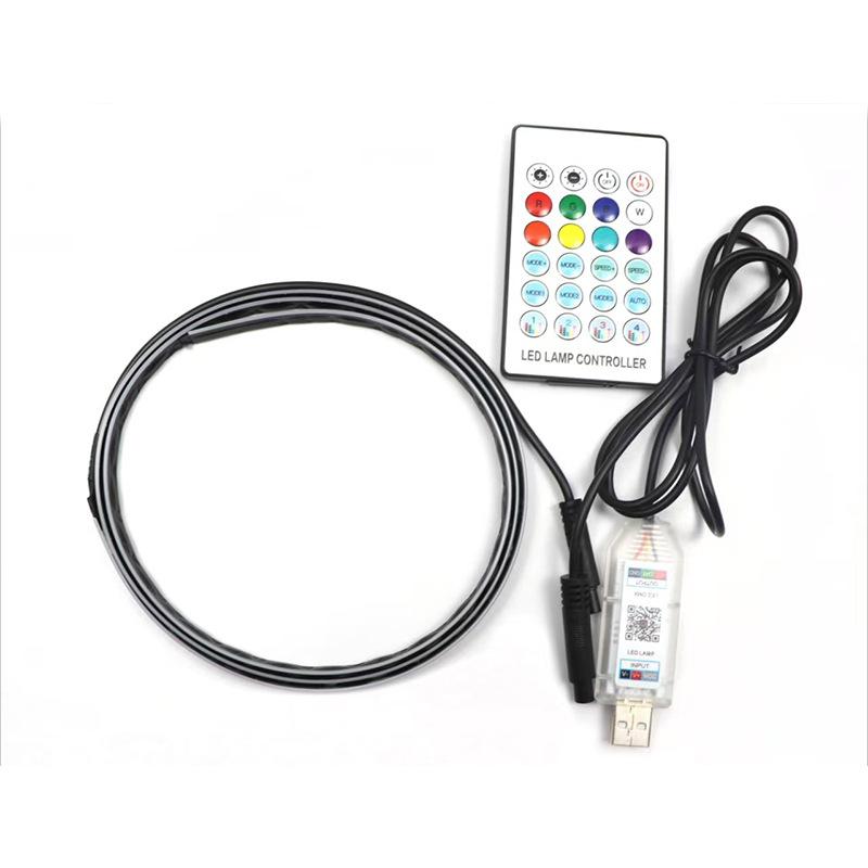 Colorful LED Car Interior Hidden App Remote Control Atmosphere Lamp USB Car Ambient Light Acrylic Strips Dashboard Lights RGB