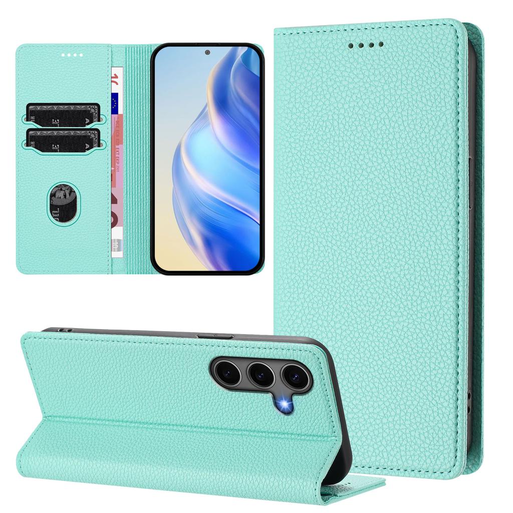 For Samsung Galaxy S24/Galaxy S25 Wallet Case RFID Blocking Litchi Texture Leather Mobile Cover