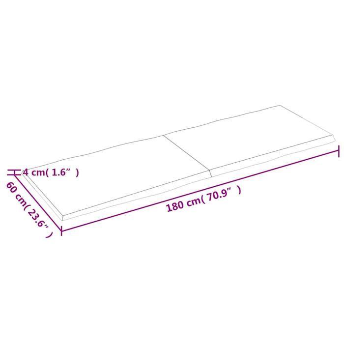 VidaXL Dessus de table bois chêne massif traité bordure assortie 364044