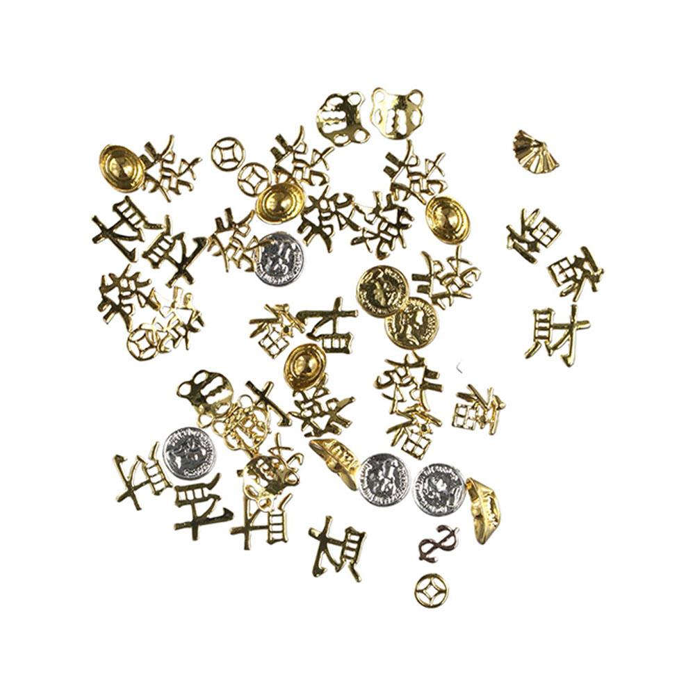 

Gold Ingots 2022 New Year DIY Nail Art Accessories Manicure 3D Nail Decoration New Year Nail Art 50pcs/bag