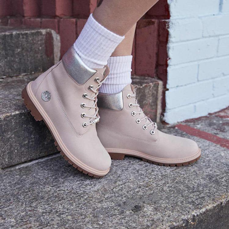 Timberland 6 Inch Outdoor Casual Waterproof Leather Boots Women Boots Light-Pink A2QZNW