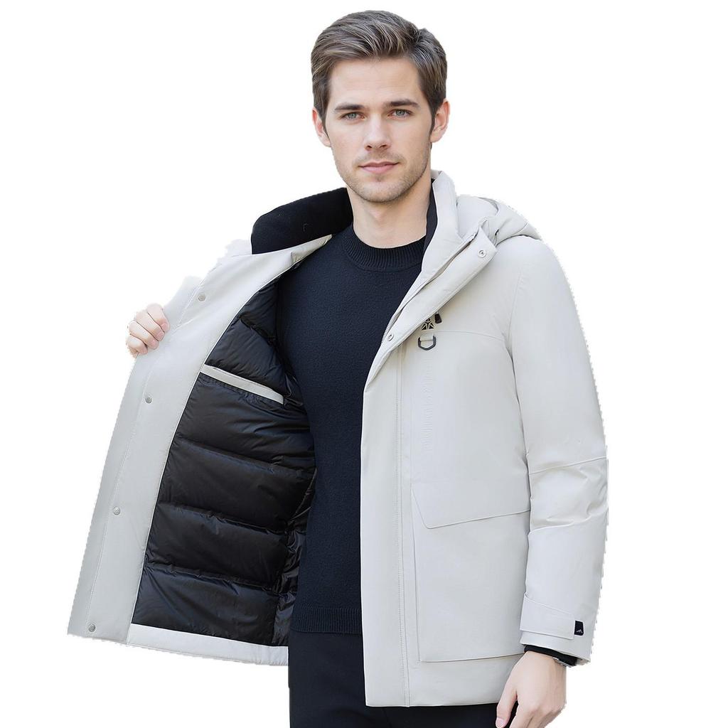 Men's Hooded Winter Down Jacket - Versatile, Thick, and Warm