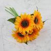 Desikaky Artificial Flowers Sunflower Silk Flower Bouquet 5 Heads 5 Pieces Artificial Potted Plant Bouquet Never Withers Flowers No Care Required