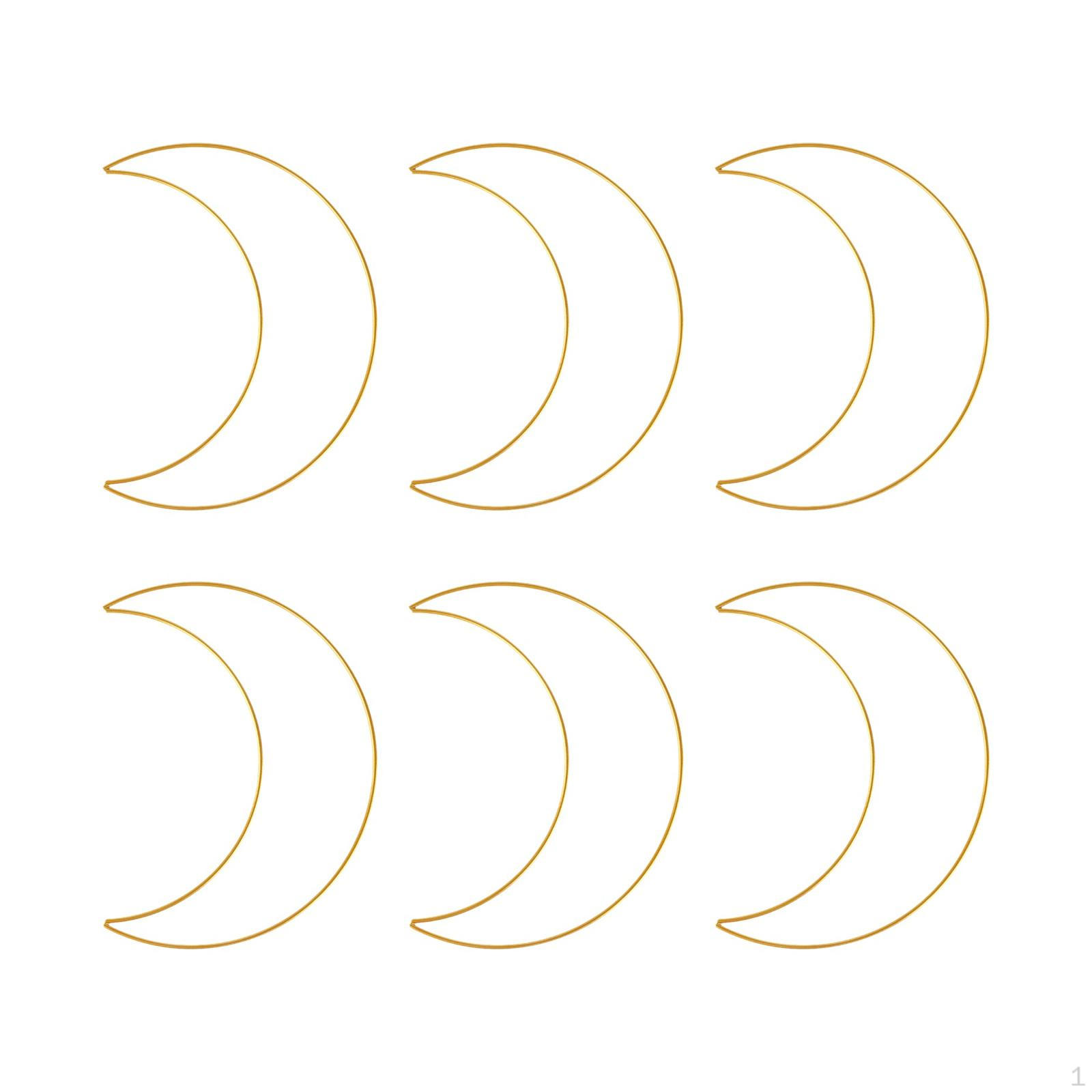 

6x Metal Floral Hoop Centerpiece Moon Shaped Gold Wreath Arch for Xmas Shower Christmas