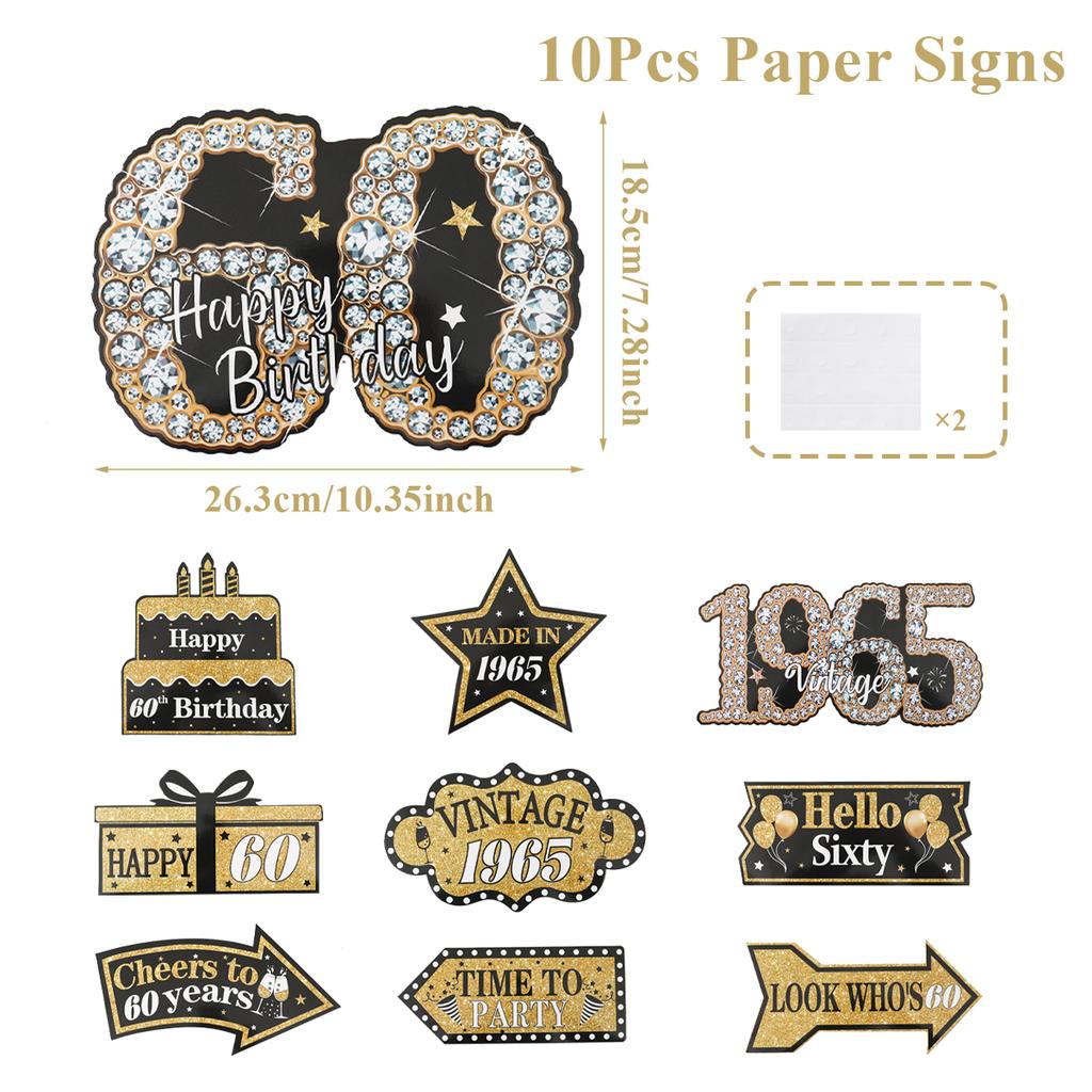 Black Gold Birthday Decor Rose Gold Birthday Party Sign Party Decorations Happy 18th 30th 50th Birthday Party Decorations Signs