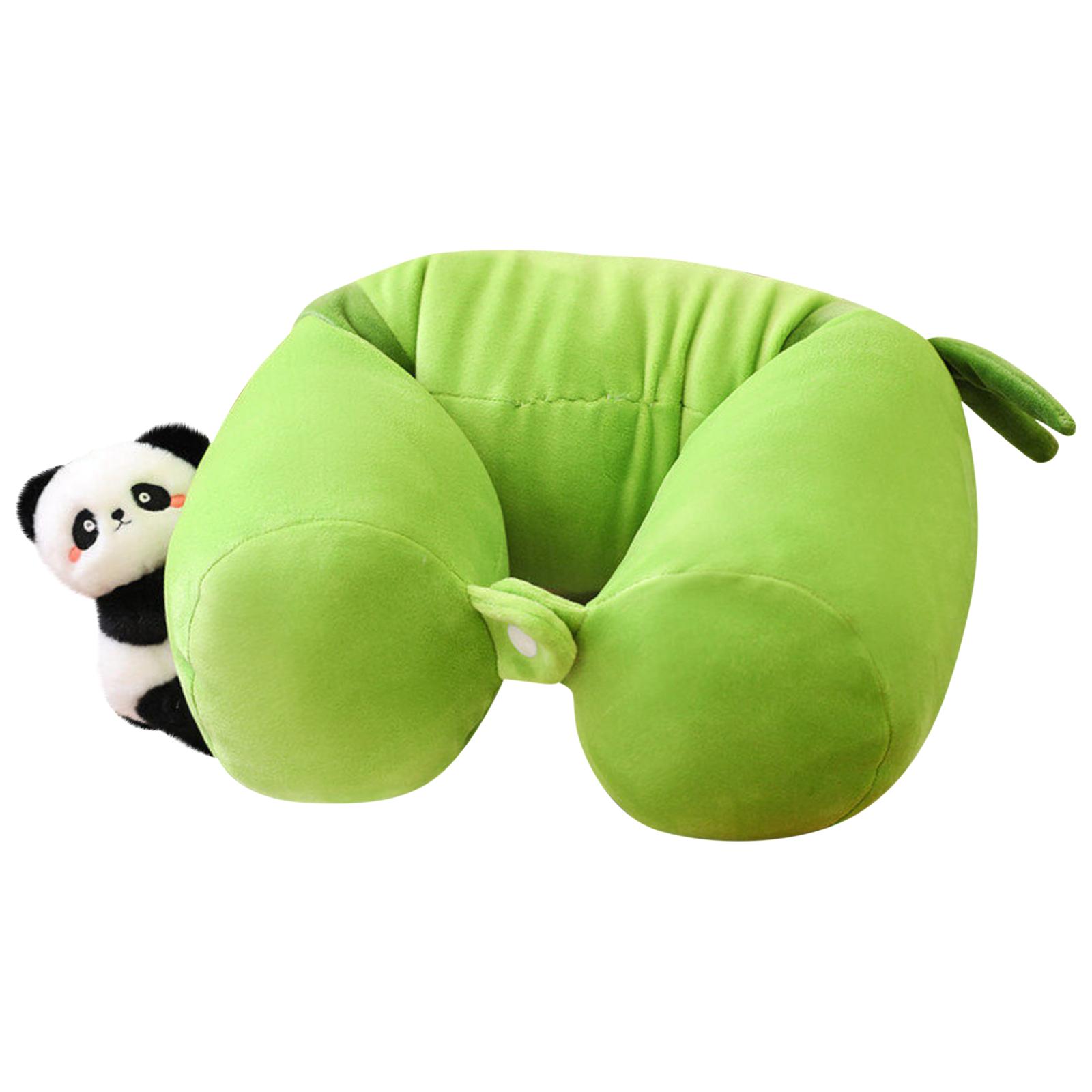 

The U-Shaped Plush Pillow Is Detachable And Washable, And It Is A Cylindrical Neck Pillow зелений