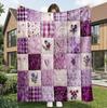 1 Colorful Floral Patchwork Flannel Quilt - Soft and Comfortable, All-season Sofa Blanket for Sofas, Offices, Camping and Travel