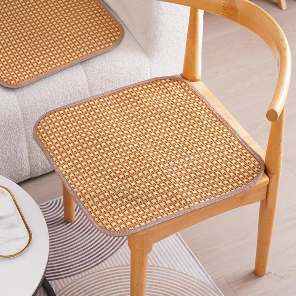 4 Piece Breathable Rattan Cooling Seat Cushion Non-slip Car Chair Cushion  Dinning Chair