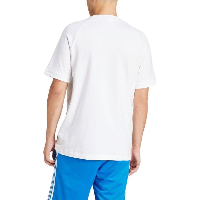 adidas Originals Logo Grafikdruck Rundhals Raglan Kurzarm T-Shirt Herren Oberteile Weiß IR9634
